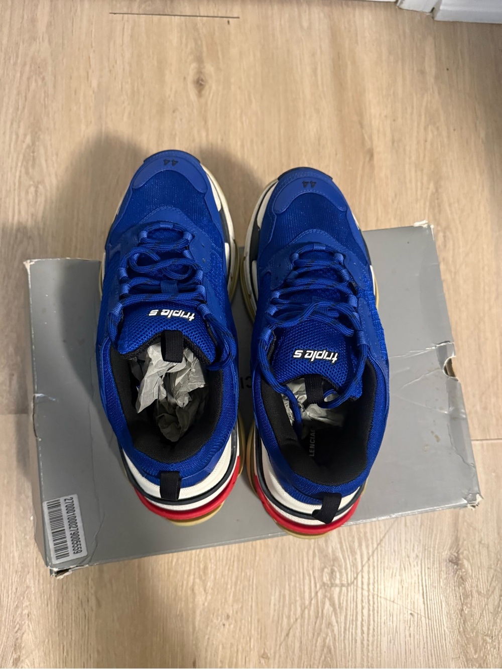 Balenciaga Blue Triple-Layer Sole Men's Sneakers